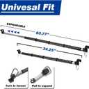 Zento Deals 2 Pack of Heavy Duty Expandable Clothes Bars Car Hangers Rod- Convenient Classic Black Combines with Strong Metal and Rubber Grips and Rings