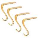 DOYOLLA Christmas Stocking Holders Xmas Fireplace Hanger Hooks Set of 4(Gold)