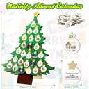 Christmas Religious Advent Calendars 2025 Wooden Christmas Tree Decorations 25 Days of Countdown, 25 Pcs Nativity Daily Bible Verses Gift, Study Prizes Xmas Gift, Xmas Tree Countdown