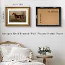 ARPEOTCY Vintage Gold Framed Horse Wall Art, Bedroom Bathroom Living Room Classic Horse Picture Wall Decor, Canvas Prints, Antique Picture Frame Rustic Paintings Home Farmhouse Decor, 11x14 Inch