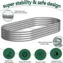 Galvanized Raised Garden Bed Outdoor, 8x4x1ft(2Pack) Metal Heavy Duty Planter Boxes for Gardening, Easy Assemble Bottomless Small Oval Plant Container Kit for Vegetable, Flower, Fruit, Silver