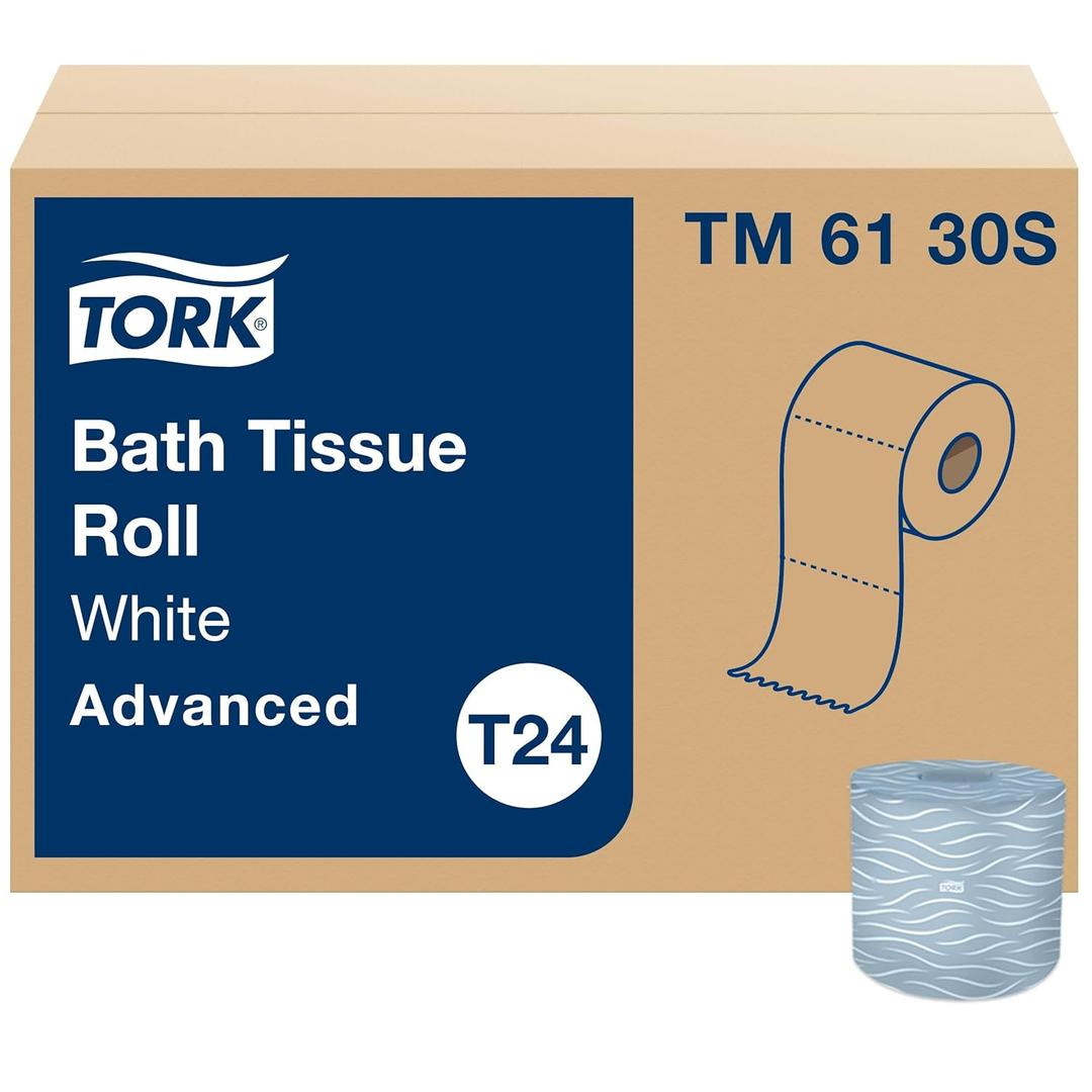Tork Bath Tissue Roll Advanced 2-ply, Biodegradable 4x3.75", 500 sheets/roll, 48 rolls/case, TM6130S