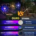 4 PCS Solar Firework Light, Outdoor Solar Garden Decorative Lights 120 LED Powered 40 Copper Wires String DIY Landscape Light for Walkway Pathway Backyard Christmas Decoration Parties (Warm White)