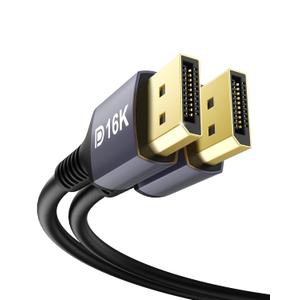 Stouchi Long CL3 Displayport 2.1 Cable 23FT, 40Gbps [8K@120Hz, 4K@240Hz] HDR, HDCP, DSC 1.2a, FreeSync G-Sync DP Cable for Gaming Monitor, RTX 5090, RX 9070, RTX 6000 Ada