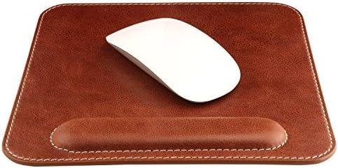 Londo Top Grain Leather Mouse Pad with Wrist Rest – Ergonomic Support, Non-Slip Base, Smooth Surface