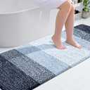 OLANLY Bathroom Runner Rugs 70x24, Extra Soft Absorbent Microfiber Bath Rugs, Rubber Backing, Quick Dry, Washable Bath Mats for Bathroom Floor, Tub and Shower, Home Decor Accessories, Navy Blue