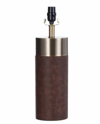 Stylecraft Natural Leather and Gold Table Lamp