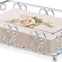 Napkin Holder & Guest Towel Tray - Stainless Steel Disposable Paper Towel Dispenser for Bathroom, Table, Kitchen Countertop, Dinner Table, Vanity
