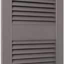 Ekena Millwork Lifetime Vinyl LL1S14X05500MS Standard Cathedral Top Center Mullion, Open Louver Vinyl Shutters, w/Installation Shutter-Lok's & Matching Screws (Per Pair), 14.5"W x 55"H, Musket Brown