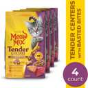 Meow Mix Tender Centers Dry Cat Food with Basted Bites, Chicken & Tuna Flavors, 3 Pound Bag (Case of 4)