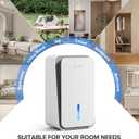 Dehumidifier for Home,1000 sq.ft Dehumidifier for Basement Bathroom Bedroom with Auto Shut Off, Built-in Aromatherapy Diffuser,7 Colors LED Light, Quiet Dehumidifiers with Sleep Mode(CS08-Cream)