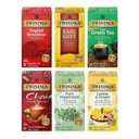 Twinings Variety Pack Tea Bags, 25 Count (Pack of 6) Includes English Breakfast, Earl Grey, Lemon Ginger, Peppermint, Green, and Chai, Enjoy Hot or Iced, 150 Teabags, BBD 2027