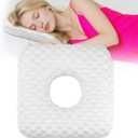 Ear Piercing Pillow for Side Sleepers with Hole for Ear Pain CNH Inflammation, Relief Sleeping Pressure Pain, Cooling and Breath Guard Pillow, Grey