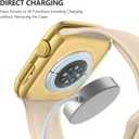 Misxi 2 Pack Tempered Glass Case Compatible for Apple Watch Series 11 (2025) Series 10 42mm, Hard PC Screen Protector Overall Protection Scratch-Resistant Cover for iWatch, 1 Gold + 1 Transparent