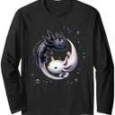 Yin Yang Axolotls Japanese Graphic Anime Art Axolotl Lover Long Sleeve T-Shirt size S