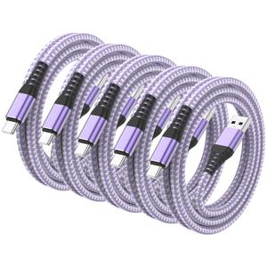 5Pack Short USB C Type C Cable 1FT,Nylon Braided Fast Charging 3A Quick Charger Cord,USB A to Type C Charger Cord Cable for iPhone 15 Samsung Galaxy S20 S10 S9 S8 Plus S10E, Note 20 10 9 8, Moto G7 G8