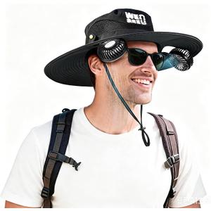 AMACOOL Bucket Hat Fan, Gifts for Him Father Dad Husband, Fishing Essentials for Women Men Camping Hiking Beach Gardening