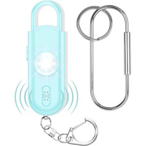 Personal Safety Alarm for Women Girls, 130dB Loud Siren with Key Chain, SOS Strobe Light, Flashlight, Double Speakers Help Kids/Elders/ Students Emergency Call, Gift for Self Defense Device (Green)