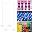 YALLOVE 4 Set of 63 Inch Metal Balloon Column Stand with Water Weight, Internal Threaded Rod Design, Stable, Reusable, Easy to Assemble n Disassemble, Great for Wedding, Grad, Shower Party Decoration
