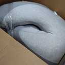 Plufl Hugl Cooling Body Pillow for Adults Made with CloudSupport Fill | U Shaped Maternity Pillows Great for Side Sleepers & Pregnant Women | Washable Cover | Grey (Large)