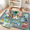 Car Rug Play Mat 8x10 Feet - Road Rug for Kids Boys Room, Fun Race Track Traffic Road Carpet for Boys Playmat Educational Learn, Car Carpet for Kids Room Decor Playmat Bedroom Playroom