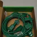 25FT Outdoor Extension Extension Cord for Halloween Christmas Inflatables with Multiple Outlets Green Electrical Cord with Multiple Plugs Outdoor Christmas Blow Up Decorations Light Extension Cords