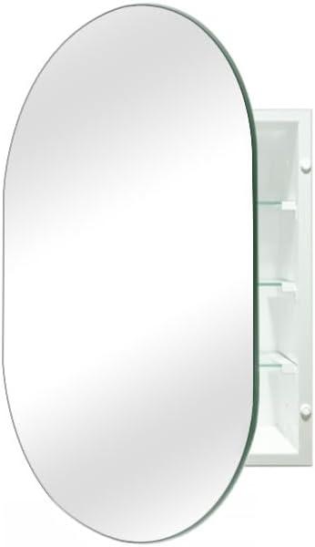 24 x 36 inch Bathroom Medicine Cabinet Frameless Oval Mirror Medicine cabinets with Mirror for Bathroom, Recessed or Surface Mounted Installation