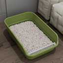 Extea Large Cat Litter Box with High Sides,Cat Boxes for Indoor Cats,Cat Litter Pan for Kitty,Litter Box with Low Entry,Easy to Clean,Anti-Splashing,23.6" x15.7" x6.2" (Green)