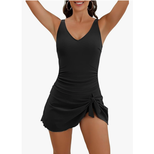 One Piece Swim Dress Swimsuits for Women Tummy Control Swimdress Skirt Bathing Suit Size XL