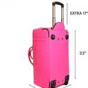 Tote&Carry Apollo 2 Large Rolling Duffle Bag with Wheels, Carry-On Roll Duffel for Travel, Gym, Sports, Daily, Weekend & All-Purpose Use for Men & Women (Crocodile Skin, Neon Pink)