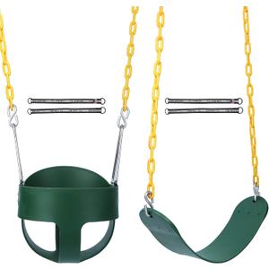 RedSwing High Back Full Bucket Swing with Heavy Duty Swing Seat Combo Pack (Triangle and Chain Dip), Tree Straps Included (Large Size)