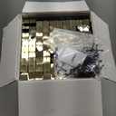 Qcity Light Gold Shimmer Wall Backdrop 48PCS, Black Back Not See-Through Design, Square Sequin Glitter Backdrop Panel, Perfect for Outdoor Events, Birthdays, Wedding and Party Decoration