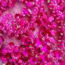 Handmade Rhinestones lace Applique Sewing Beads Crystal Trimming Patches Accessories for Dress Skirt (Rose red)