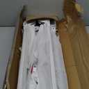 No Drill Baby Gate for Stairs No Bottom Bar, 34-55” Adjustable Baby Gate with Large Walk Thru Door, Mesh Dog Gate for Doorways, Swing & Dual Openings, No Drilling Pet Gate Child Safety Gate, White