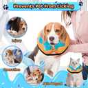 Grand Line Donut Inflatable Collar for Dogs and Cats, Soft Recovery Dog Cone After Surgery, Protective Pet Neck Cone for Dogs, Not Block Vision (Blue, M)