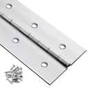 Piano Hinge 48 Inch x 1.5 Inch Stainless Steel Continuous & Piano Hinge Heavy Duty Piano Hinges, 0.04" Leaf Thickness, 0.5" Knuckle Length, Screw Included (Deformed)