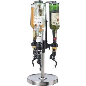OGGI Professional 3-Bottle Revolving Liquor Dispenser, Stainless Steel