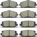 Front Rear Ceramic Brake Pads Sets Fit For 2007-2011 Dodge Nitro,For 2008-2012Jeep Liberty,For 2007-2017 Jeep Wrangler,For 2018 Jeep Wrangler JK(OE:D1273 D1274)