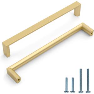 10 Pack 6.3 Inch(160mm) Kitchen Cabinet Handles Gold Cabinet Pulls Kitchen Cabinet Hardware Drawer Pulls for Cupboard Wardrobe