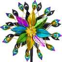 DREAMYSOUL Outdoor Kinetic Wind Spinner 360 Degree Rotate, Double-Sided Large Metal Wind Spinners for Yard and Garden, 16" Dia * 66" H Tall Wind Sculpture & Spinners