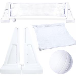 Swimline Original Pool Volleyball Net Games Set with Ball Adjustable Up to 34 Feet Wide | for Kids & Adults | 2 Stable Water-Fill Bases | Easy Assembly Compatible W/Outdoor & Indoor Inground Pools