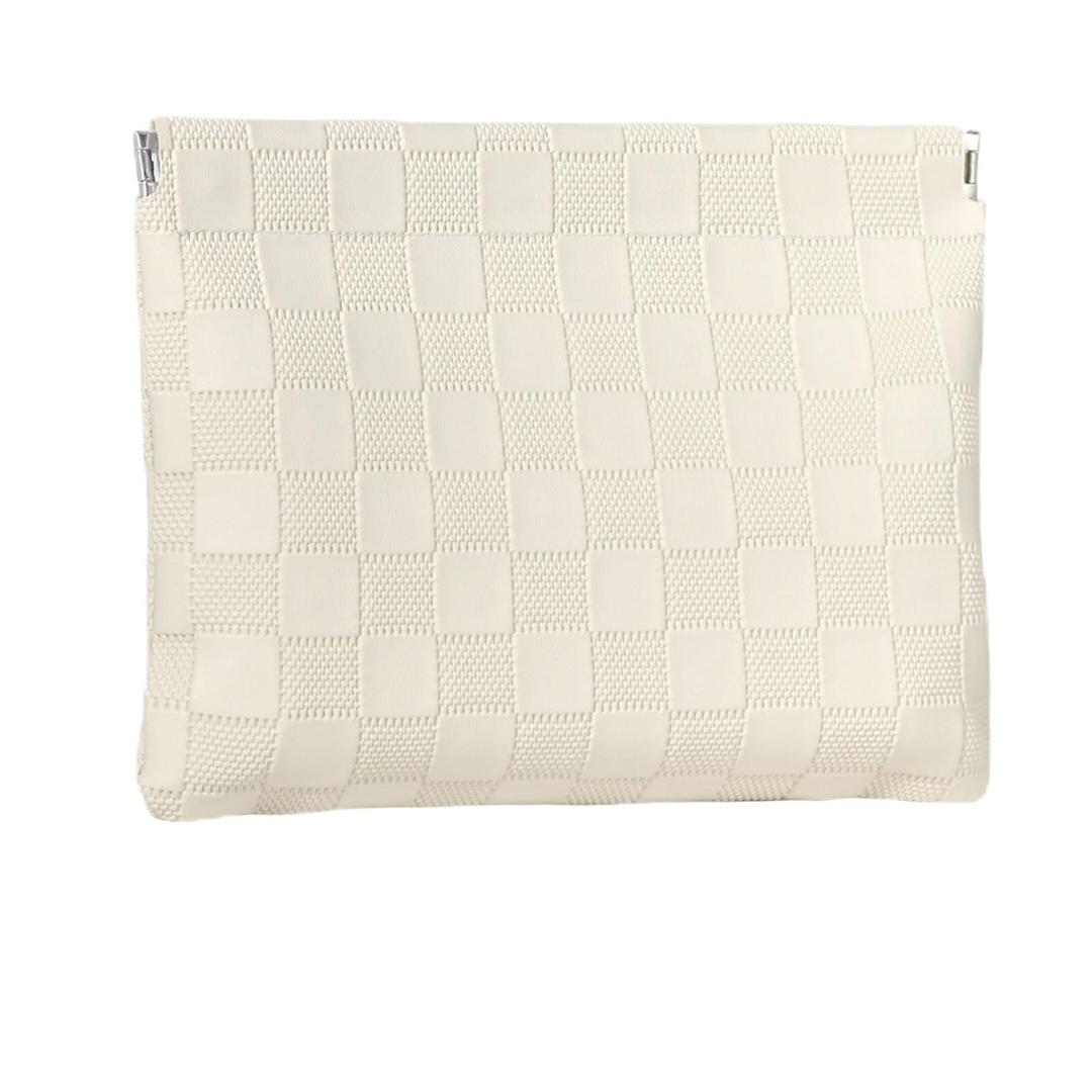 Ksriylm Beige Plaid Leather Makeup Pouch for Women Small Make Up Bag for Purse Self-Closing Waterproof Initial Checkered Pattern Makeup Cosmetic Bags Pouches for Purse Aesthetic Travel Toiletry Bag