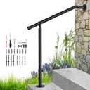Hand Rails for Outdoor Steps,Metal Deck Railing Kit Fits 1 to 3 Steps,Railings for Outdoor Steps for Concrete,Brick,Porch Railing