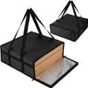 Bodaon Pizza Bags for Delivery 16" x 16" x 6" Compact Pizza Bag Holds Up to 3 Boxes, Foldable Thermal Carrier Cooler for Delivery Drivers