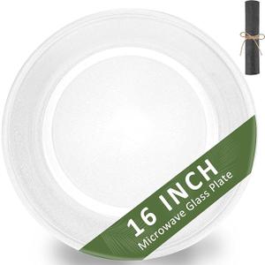 16 inch Microwave Glass Plate Replacement for G-E Microwave Oven, Microwave Glass Turntable 16 inch Replace WB49X10189 WB27X43590 WB49X10166 Microwave Plate by Fetechmate