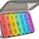 greencycle Weekly Pill Organizer 3 Times a Day,7 Day Pill Box Small Compartments, Portable Daily Medicine Planner Dispenser Case, Home & Travel Pill Container for Vitamins, Fish Oil and Supplements