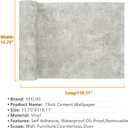 VEELIKE 15.7''x118'' Concrete Wallpaper Peel and Stick Textured Limewash Wallpaper for Bedroom Bathroom Wall Removable Self Adhesive Concrete Contact Paper for Countertops Waterproof Cement Wall Paper