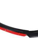 Labwork 4 Pieces Universal Car Front Bumper Lip Spoiler Splitter Body Kit Bright Black Red Tongue