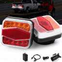 2PCS Wireless LED Trailer Lights Kit with 7 Pin Plug & Magnetic Base, Rechargeable Towing Light for Trailers, RVs, SUVs, and Boats