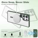 Strong Magnetic for Samsung Galaxy S25 Ultra Case, 2 Case&2 Screen Protector for S25 Ultra Phone,Mil-Grade Drop Protection,Clear and Green